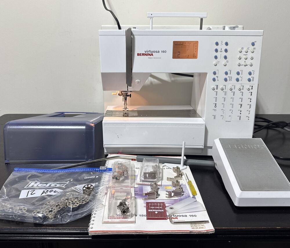 Bernina Virtuosa 160 Sewing Machine Swiss Made Tested W/extension Table Extras